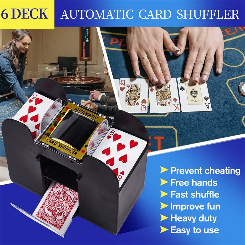 FONBEAR 6 Deck Automatic Card Shufflers (Playing Cards Included