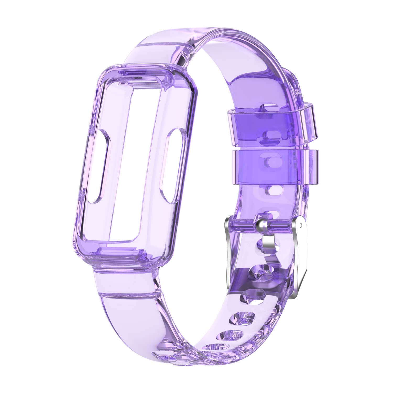 Chofit Straps Compatible with Fitbit Luxe/Ace 3/Ace 2/Inspire 2 HR/Strap, TPU Plastic Transparent Crystal Replacement Wristband Arm Band (Purple)