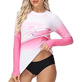 VAYAGER Womens Rash Guard UPF 50+ Swim Shirts Long Sleeve Quick Dry Water Beach Surfing Swimming Tops with Thumb Hole