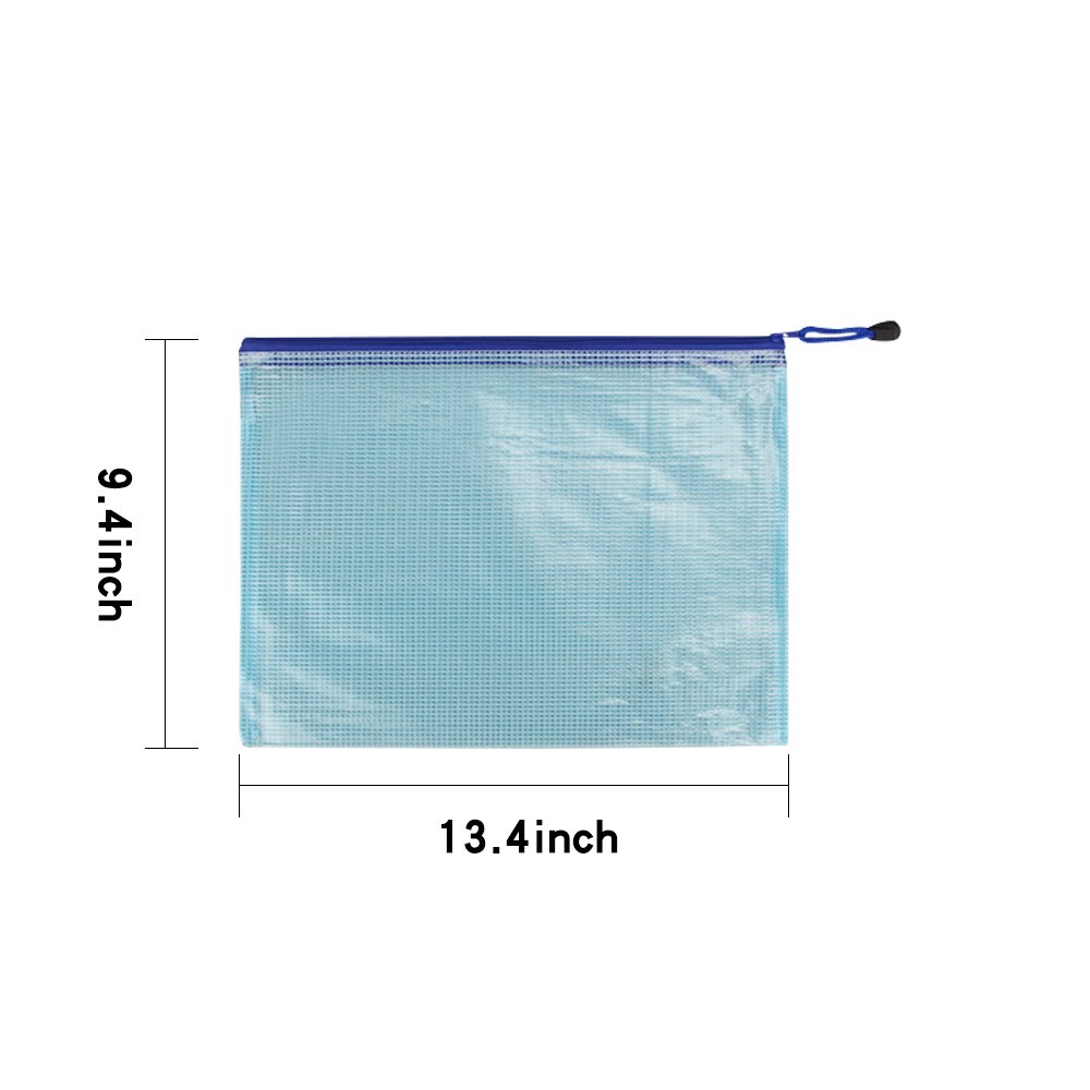Clear Document Folder A4 Size with Snap Button and Tag Pocket，15 Pcs, Assorted Color,Blue Red Green Yellow White Waterproof Transparent File Envelope