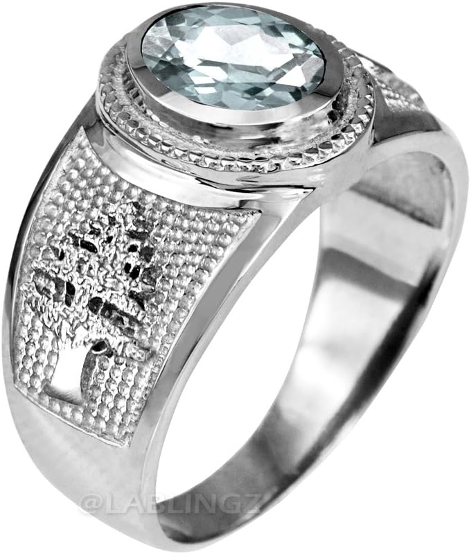 Sterling Silver Cedar Tree of Lebanon April Birthstone Clear CZ Ring