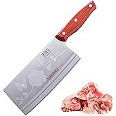 Meat Cleaver Knife 7.4 Inch, Ultra Sharp Chinese Chef's Knives, Full-tang Chopping Knife, 30Cr13 Steel Blade Thickness 2.5 mm