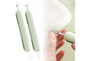 YEQIN 2PCS 2 in 1 Needle Threader Seam Ripper, Upgraded Thread Seam Ripper Needle Threading and Seam Remover Seam Ripper Tool Needle Threaders for Hand Sewing Knitting Craft Quilting Supplies (Green)