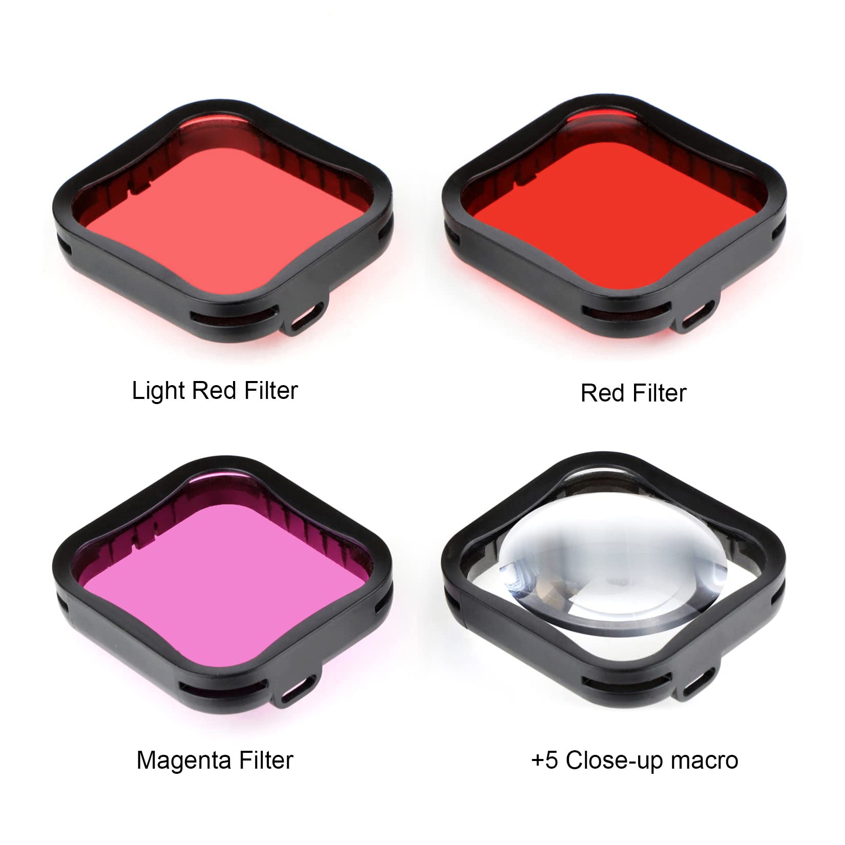 Waterproof Housing Case with Diving Filters for GoPro Hero 5 6 7 Black Hero (2018) Cameras - 45M Underwater Diving Housing Shell with Red/Light Red/Magenta / 5X Close-up Filters