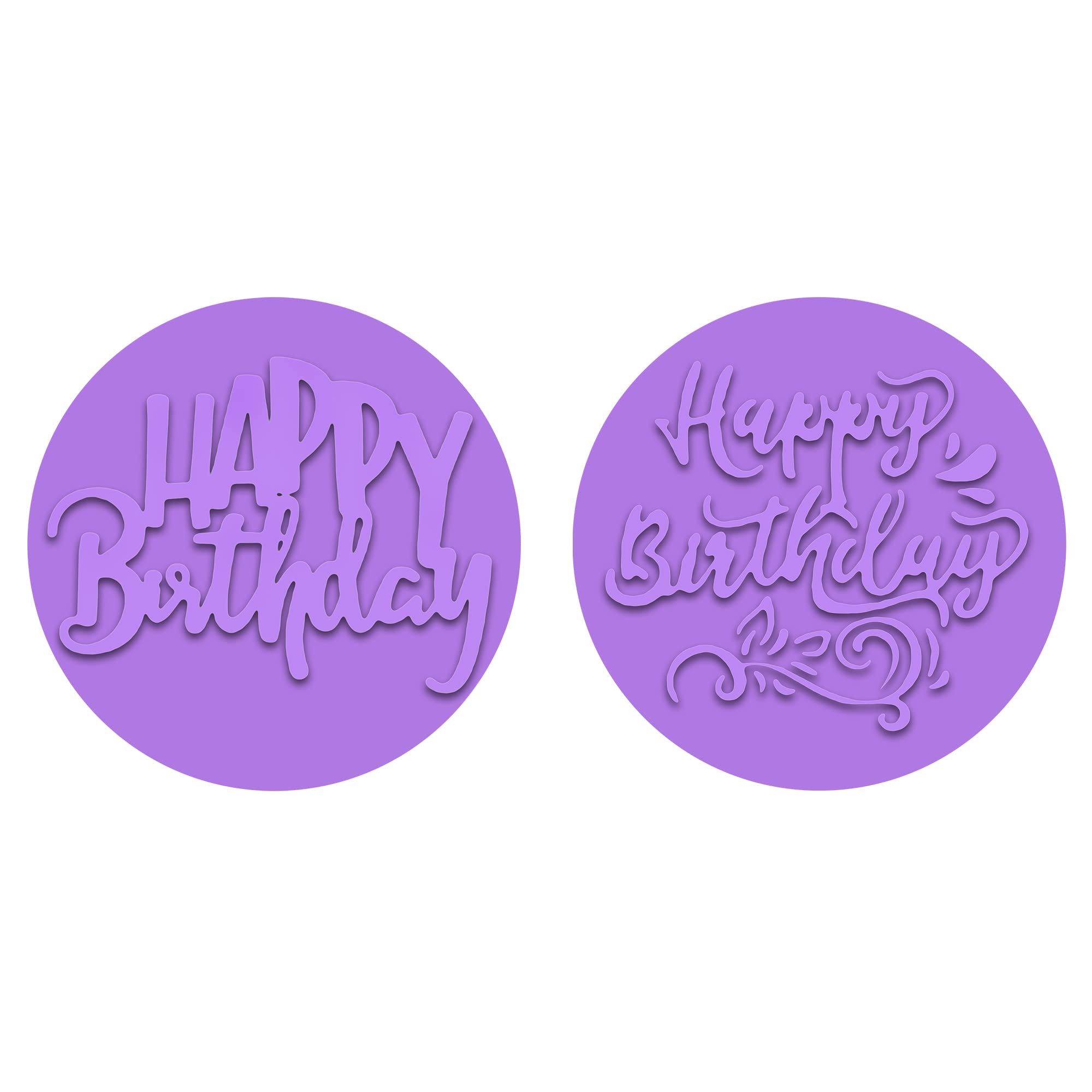 Happy Birthday Embosser/Stamp Fondant 2PCS 3D Design Cookie Stamp Birthday Celebrations Stamp for Cupcake,Cake,Cookie,Fondant Decoration