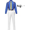 DAZCOS Men's JJK Cosplay Costume US Size Uniform Suit with Tie Suspender Glasses