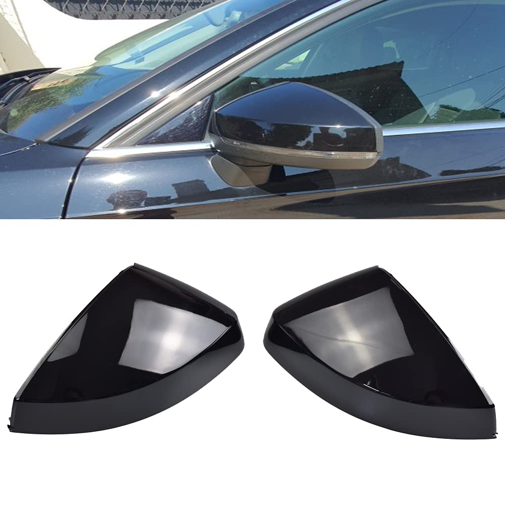 Photo 1 of 1 Pair Black Rearview Mirror Cover Carbon Fiber Side Mirror Covers Caps for Audi A3 S3 8V RS3 2013 2014 2015 2016 2017 2018 2019 (Glossy Black)