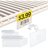 2.25" L x 1.25" H Plastic Cooler/Refrigerator UPC Label Holder Clip Organizer for Double Wire Fridge Shelf - 50 Pack