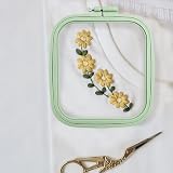 LAMXD 3 Pcs Embroidery Hoop Set Rectangular Square Plastic 3 Sizes Gold Eye view 5