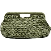 Large Straw Clutch Bag for Women Summer Satchel Purse Fashion Woven Top Hanlde Handbags for Beach Vacation