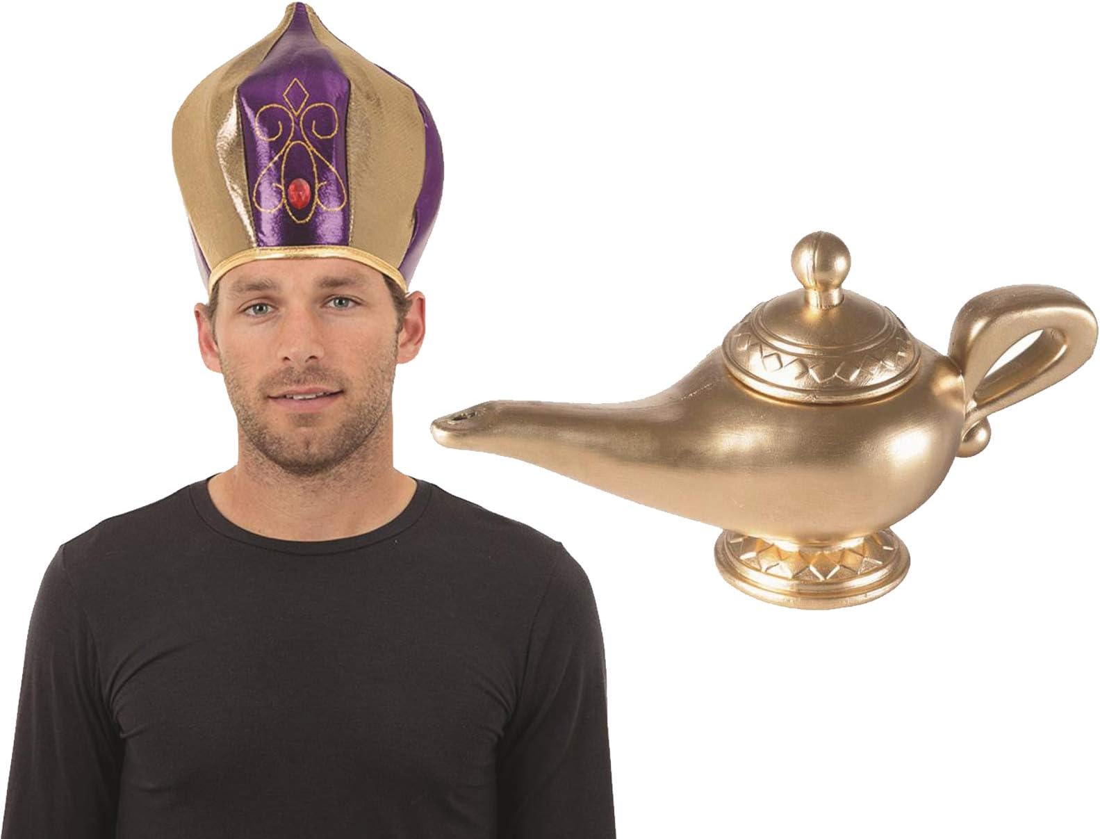 labreeze Genie Lamp & Sultan Turban Tall Hat Aladdin World Book Day 2 Pcs Fancy Dress