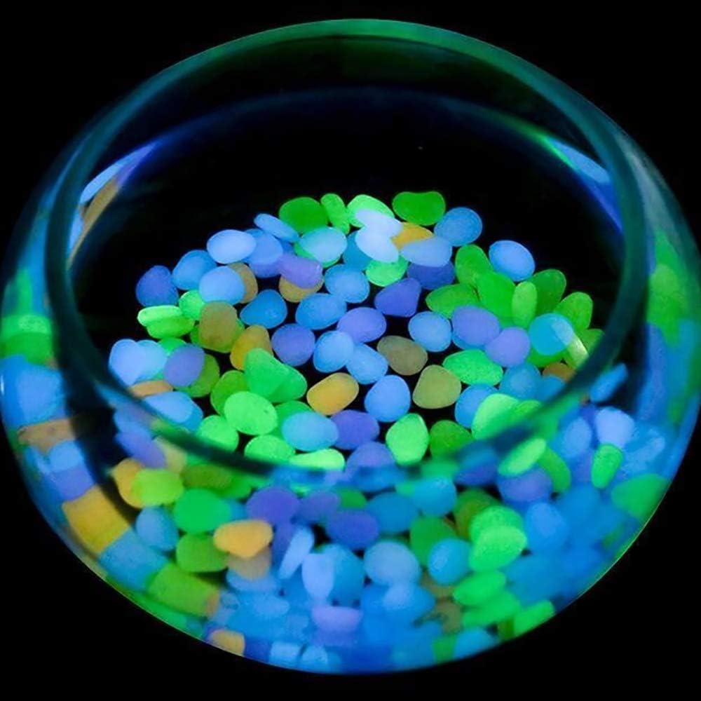 (450 pcs) Glow in The Dark Rocks Pebbles Stone Mixed Color Glow for Garden Walkway Yard and DIY Decorative Gravel Stones, Fish Tank Aquarium Rocks, Solar Backyard LED Patio Decorate : Garden & Outdoor