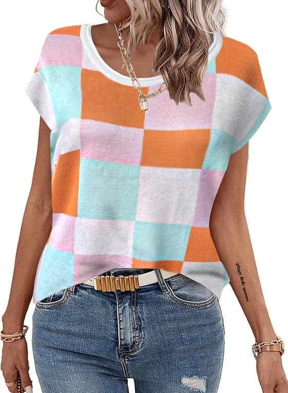 Photo 1 of Zeagoo Sweater Tank Tops for Women Sleeveless Crew Neck Loose Fit Knit Tops Summer Business Casual Outfits