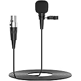 EV SPACES Professional Unidirectional Super Cardioid Lavalier Lapel Microphone - for Interview, Stage, Studio &amp; Live Performances - Mini XLR 4 Pin TA4F Plug