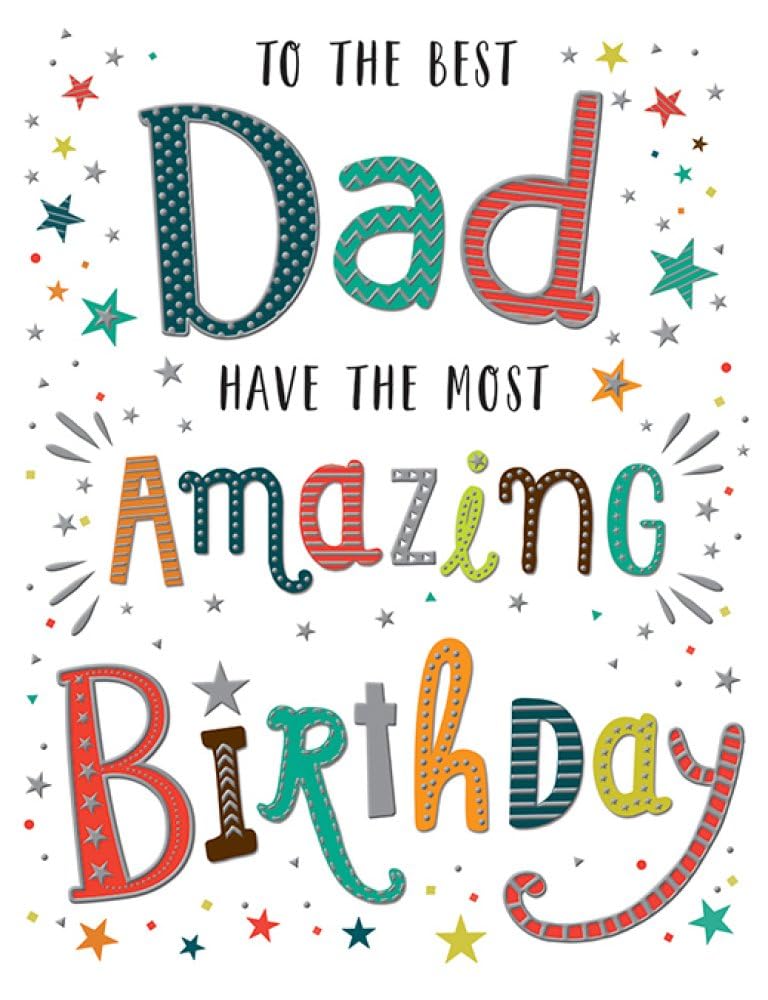 Piccadilly Greetings Regal Publishing C80656 Modern Birthday Card Dad,white|black|red|grey|green,8 x 6 inches