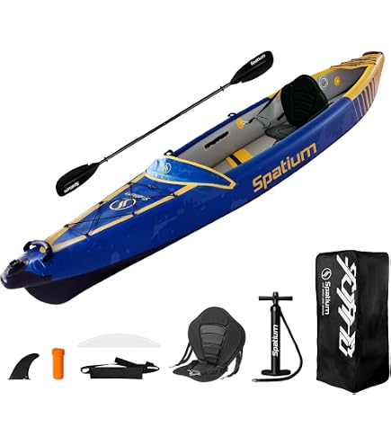 Kayak De Pêche Gonflable à Pédales Spatium - Siège Rotatif 360°, 3.3m, Charge 150kg, Pour Rivière, Lac, Mer