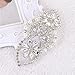 XINFANGXIU Silver Rhinestone Applique Crystal Belt Wedding Bridal Sash Pearls