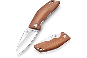 Vickay Pocket Knife, Folding Knife, 2.75" 8Cr13MoV Steel Blade, Wood Handle EDC Knife for Men & Women, Outdoor Camping, Tactical, Hunting, Hiking, Survival - Father’s Day Gift