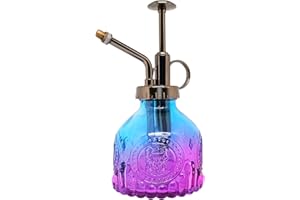 SENLIXIN Plant Mister Flower Water Spray Bottle Can Pot, Vintage Decorative Glass Plant Atomizer Watering Can Pot with Top Pump for Indoor Potted Plants Terrariums Flowers (Purple-Blue)