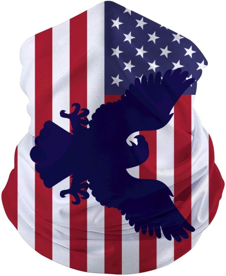 LCCKSS American Flag Retro USA Face Mask Multi-Function Headband Balaclava Dust Wind Proof Bandanas Neck