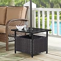 Sale Ulax Furniture Patio Outdoor Wicker Umbrella Stand Bistro Table Side Table Garden Beach Patio