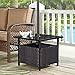 Ulax furniture Patio Side Table Outdoor Wicker Umbrella Bistro End Table
