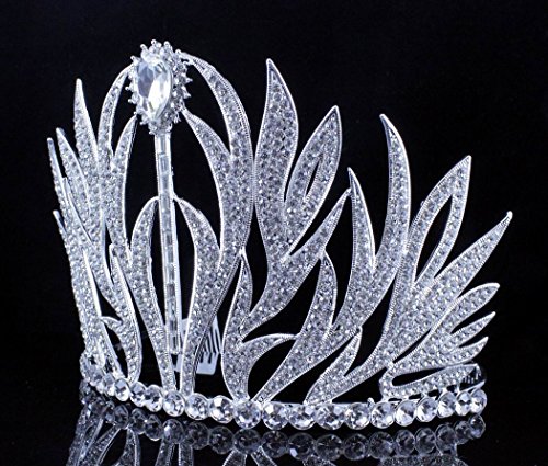 Janefashions Sexy Floral Austrian Crystal Rhinestone Tiara Hair Comb Crown Prom Silver T11979