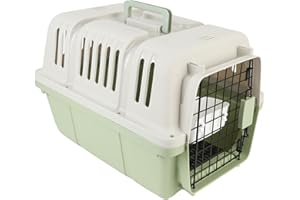 Airline Approved Pet Carrier, Portable High Sided Plastic Wire Door Travel Dog Crate Large Space Breathable Fashion Dog Kenne