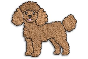 Poodle Iron On Patch - Embroidered Sew On Applique - DIY Decoration Repair Badge - Clothing Backpacks Jeans T-Shirt Caps Shoe
