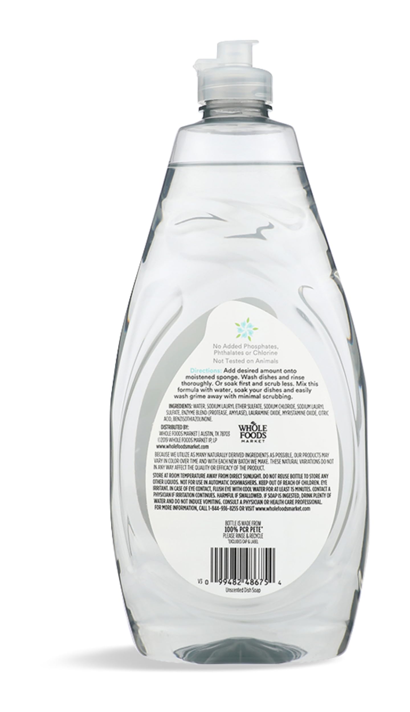 365 by Whole Foods Market, Unscented Dish Soap, Plant-Derived Ingredients, 24 Fl Oz