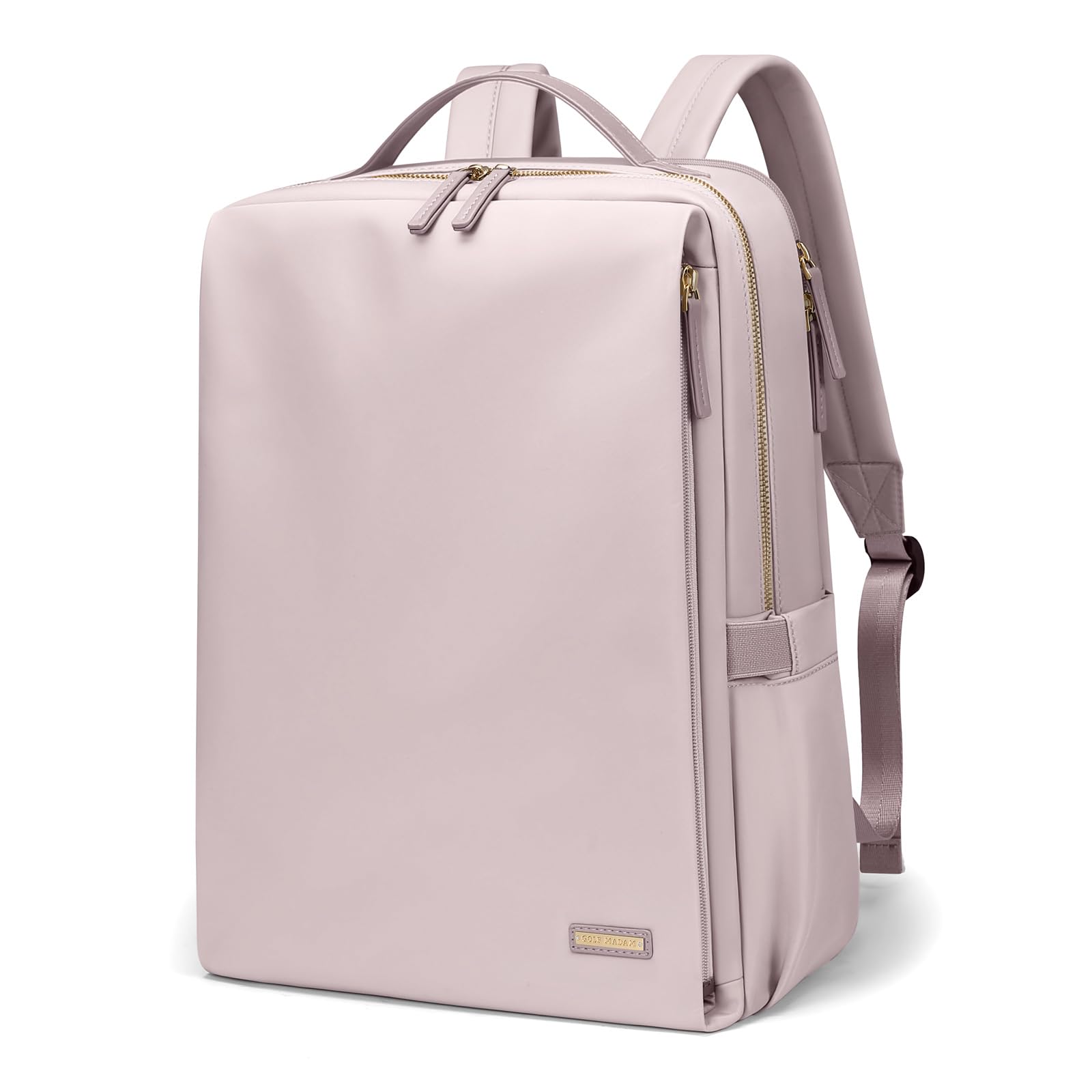 GOLF SUPAGS Stylish Laptop Backpack for Women Airline Approved Perfect for Work College and Travel Multi-Functional Casual Daypack Fits 15.6 Inch Notebook (Pinkish Grey)