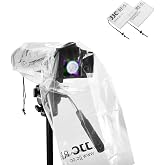 JJC Camera Rain Cover Sleeve for DSLR w/Lens up to 18", Waterproof, 2-Pack | Completely See-Through, Protects from Rain/Dust/Mud, PE Material, for Canon Nikon Fujifilm Sony Olympus Pentax Sigma DSLR