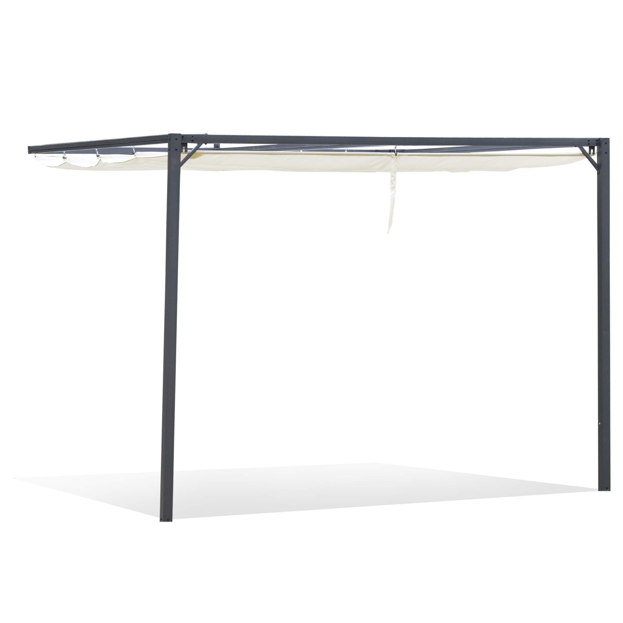 Buy Outsunny 3(m) Outdoor Pergola Retractable Canopy Wall Mounted