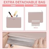 HCFGS Travel Makeup Bag with Brushes Holder & Detachable Pouch Pink view 4