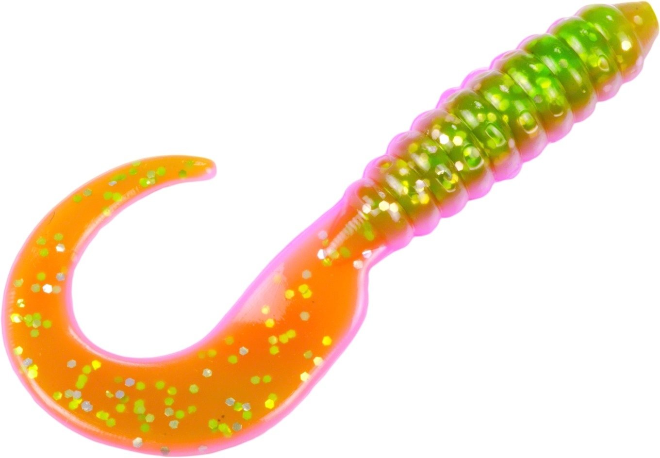 Strike King Lures Mr. Crappie Grub Lure, 2" Length, Electric Chicken, Package of 15