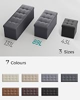 SONGMICS MAZIE Collection Storage Ottoman Bench 110 cm Slate Grey LSF070G20 view 7