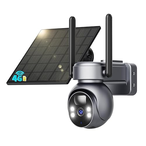 SEHMUA 4G LTE Security Camera Solar with SIM Card, No Wi-Fi 2K Super HD Outdoor 4G Camera with PIR Motion Detection, Full Color Night Vision NO WiFi Wireless Camera