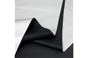 DAVID ACCESSORIES Blackout Drapery Shade Fabric Black and Silver 100 Percent Shading Light Waterproof Sunshade Cloth Light Weight (3Yards)