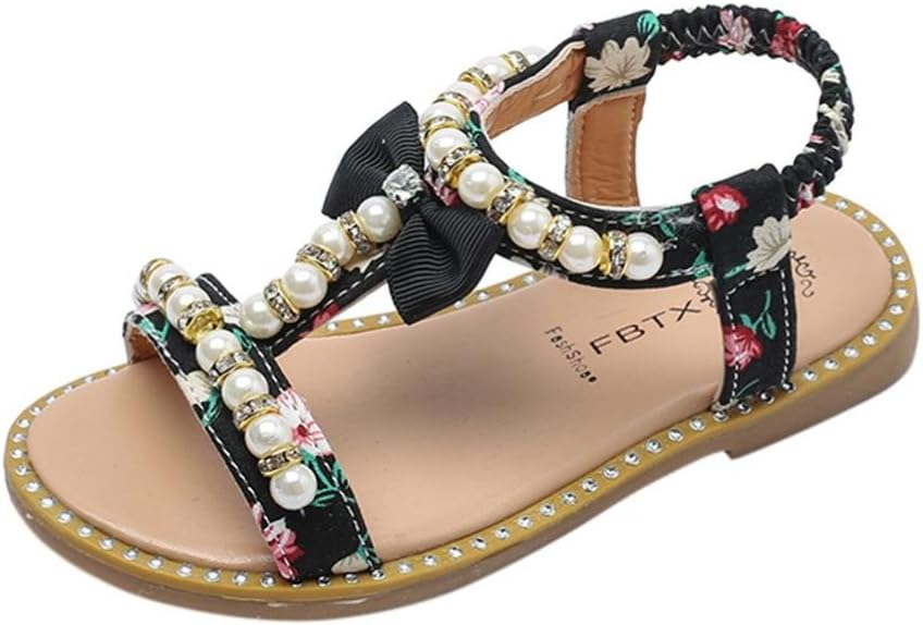 Xmiral Baby Girls Sandals, Toddler Infant Girl Summer Casual Bowknot Pearl Crystal Roman Princess Beach Shoes