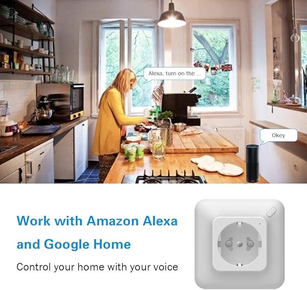 Szshining   Enchufe inteligente Mini WiFi Smart Plug controlado de forma remota con Alexa y Google Home blanco con temporizador sin concentrador compatible solo con la red de 24 GHz