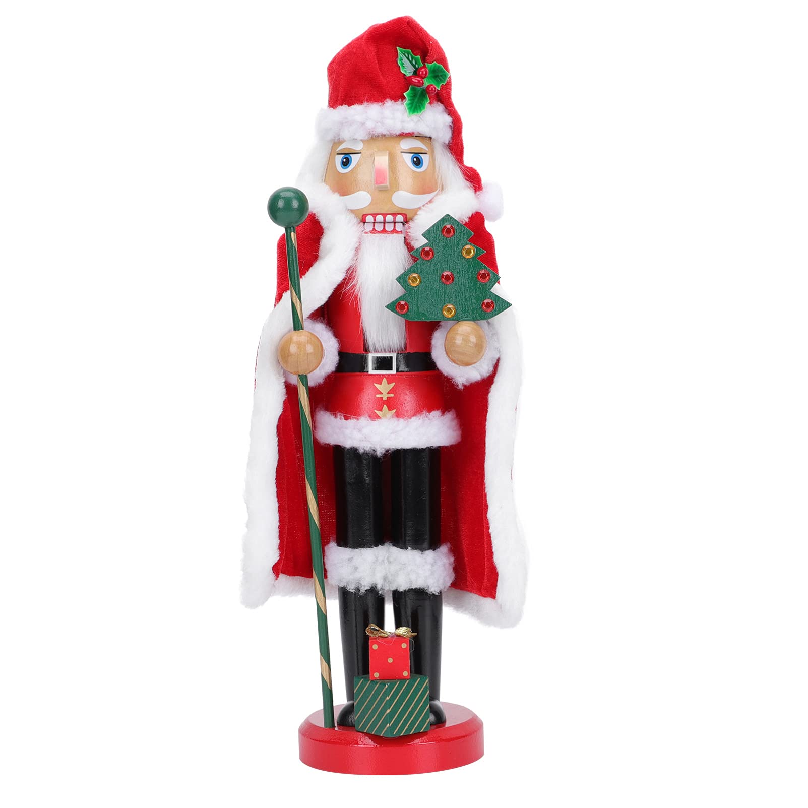 Amosfun Decorative Nutcracker Figure, Christmas Nutcracker Soldier Doll, Santa Claus Wooden Figure, Christmas & Holiday Decoration, Gift Idea for Fireplace & Table