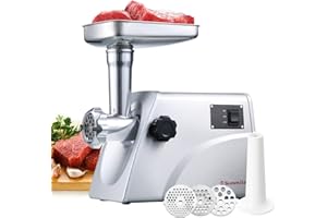 Sunmile SM-G33 Electric Meat Grinder - 1HP 800W Max Power - ETL Stainless Steel Meat Grinder Mincer Sausage Stuffer - Stainle