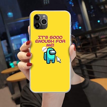 Amazon Com Among Us Phone Case Cover Hull For Iphone 5 5s Se 2 6 6s 7 8 Plus X Xs Xr 11 Pro Max Black Shell Pretty Waterproof Silicone 16 Arts Crafts Sewing