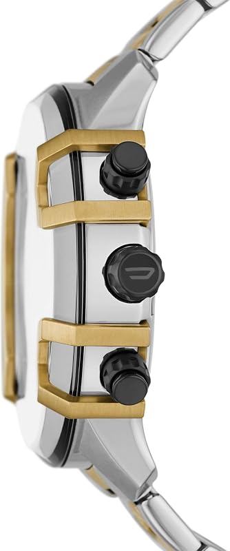 Herrenuhr Griffed, Chronographenwerk, 48mm dreifarbiges Edelstahlgehäuse mit Edelstahlarmband, DZ4577