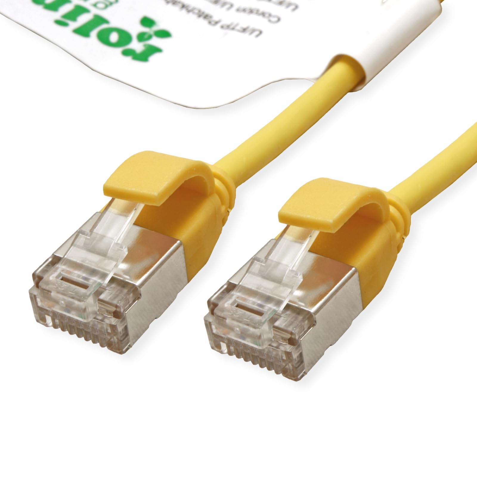 ROLINE GREEN U/FTP Patch Cable Cat.6A (Class EA), LSOH, Slim, Yellow, 0.5 m