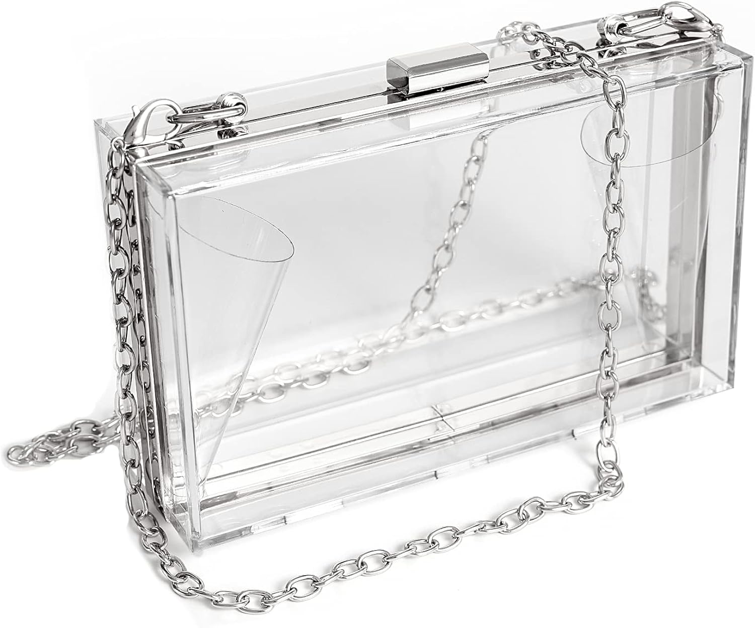 WJCD Women Clear Purse Acrylic Clear Clutch Bag, Shoulder Handbag With