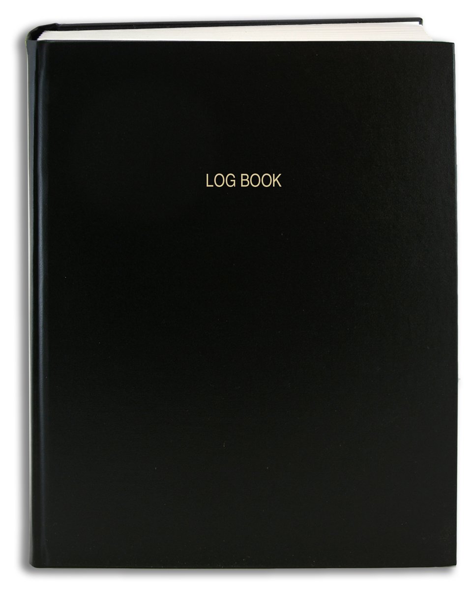BookFactory Multipurpose Log Book - Professional Grade - 168 Pages, Black Cover, 8" x 10" (LOG-168-SRS-A-LKT2)