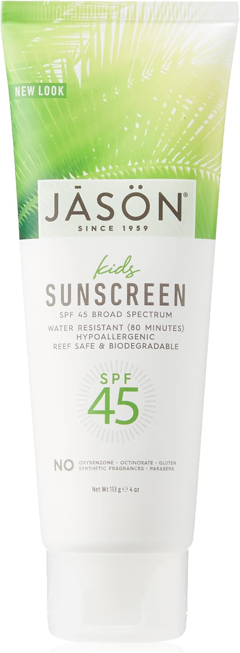 Jason Natural Cosmetics Kids Sunblock SPF45 113g Tear-Free Water-Resistant