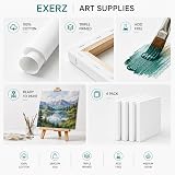 EXERZ 60x60cm Pre-Stretched Canvas 4 Pack 1.7cm 280GSM Cotton Triple Primed view 3