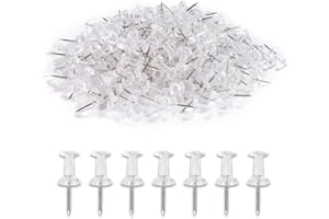 500pcs Push Pins Thumb Tacks Cork Board Transparent Head Thumbtacks for Picture Photo Bulletin Board Decorative Wall Maps Hom